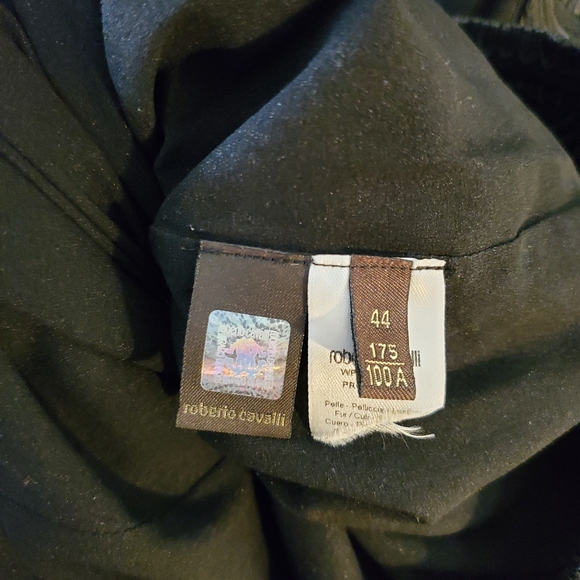 ROBERTO CAVALLI Black Leather Mini Dress Women's Size 44 - Picture 14 of 16